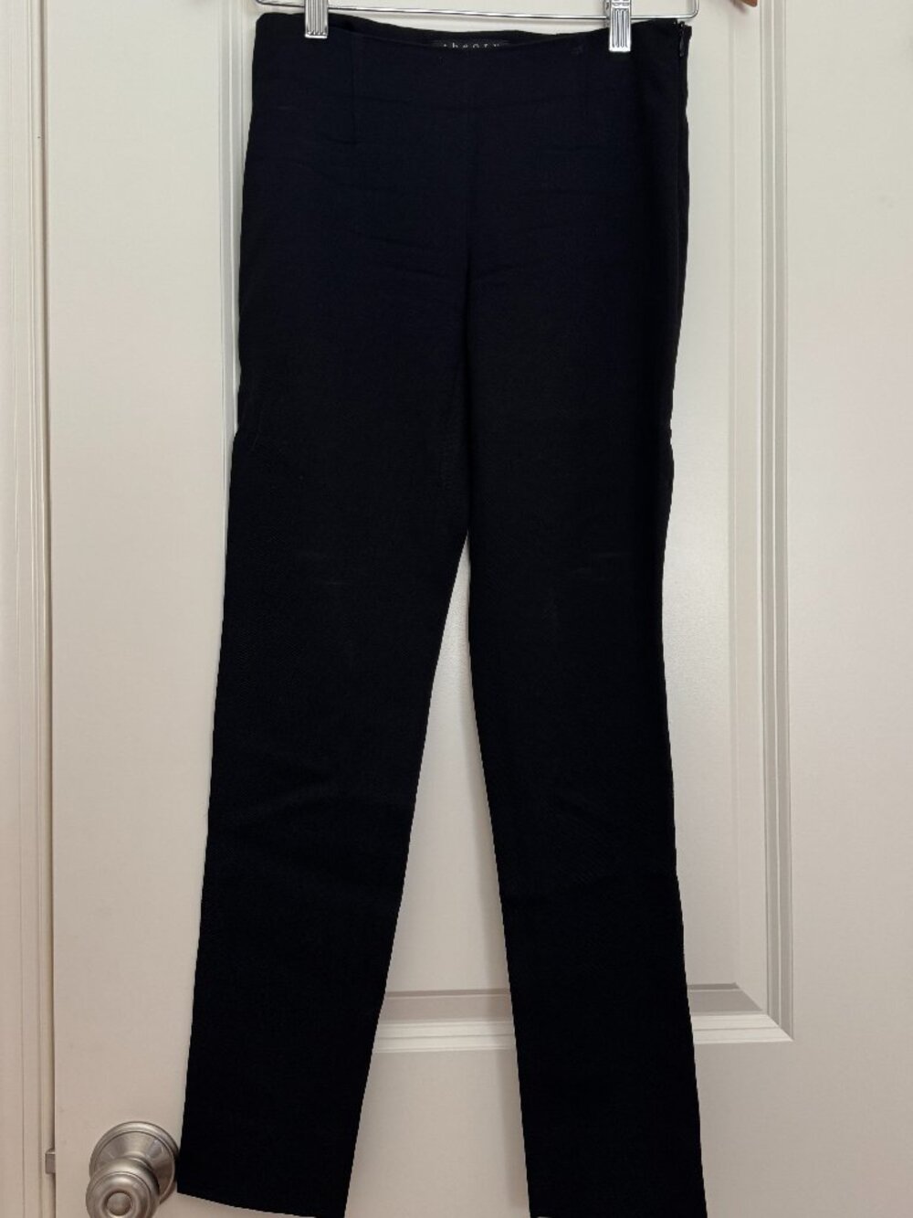 Theory Black Wool Blend Slim Trousers Size 00